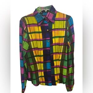 K O E L size large button down blouse.